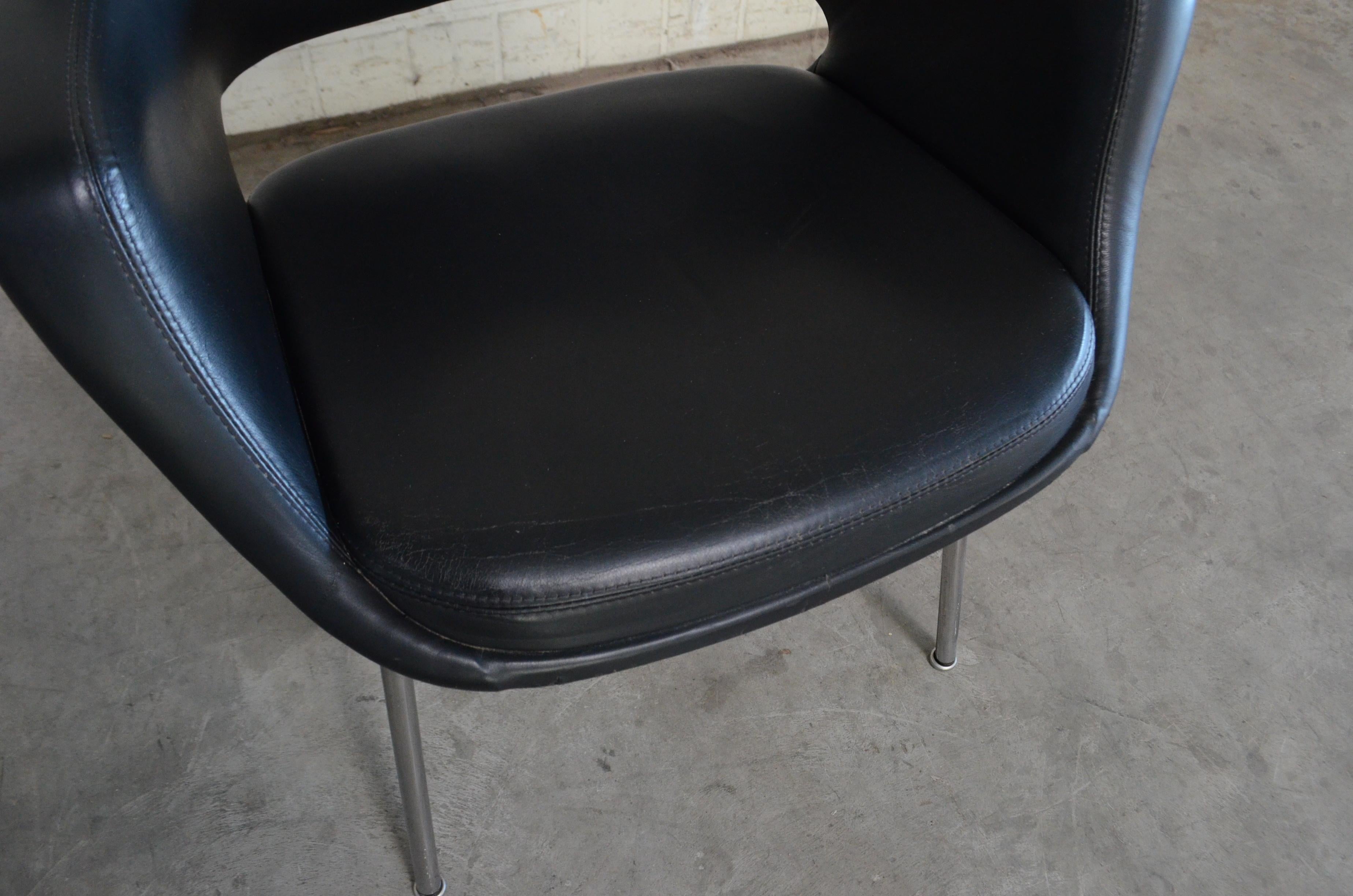 Olli Mannermaa Set of 4 Leather Kilta Chair by Eugen Schmidt & Cassina Martela For Sale 5