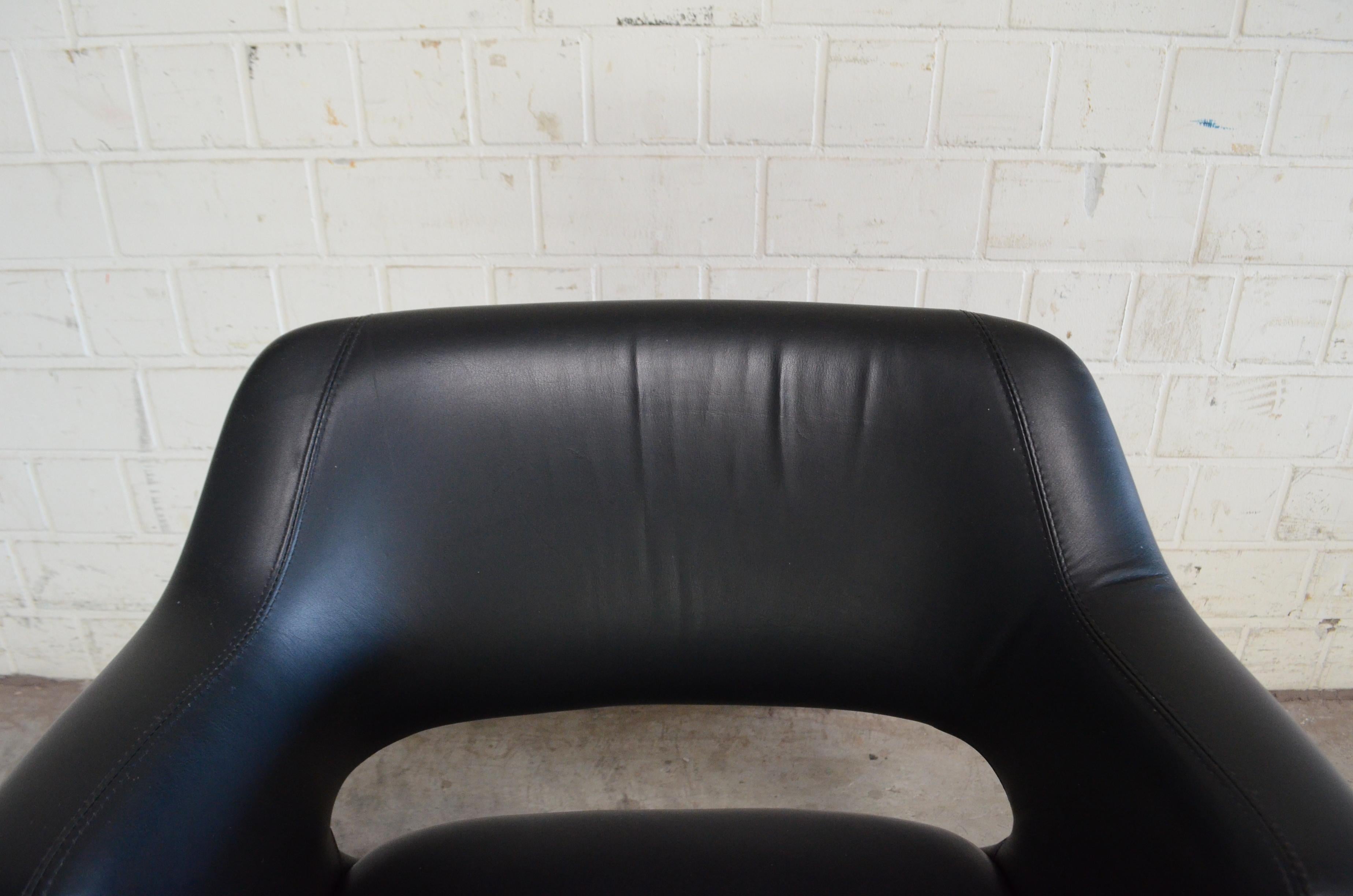 Olli Mannermaa Set of 4 Leather Kilta Chair by Eugen Schmidt & Cassina Martela For Sale 7