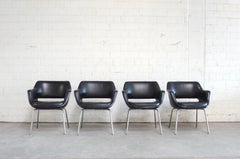 Olli Mannermaa Set of 4 Leather Kilta Chair by Eugen Schmidt & Cassina Martela