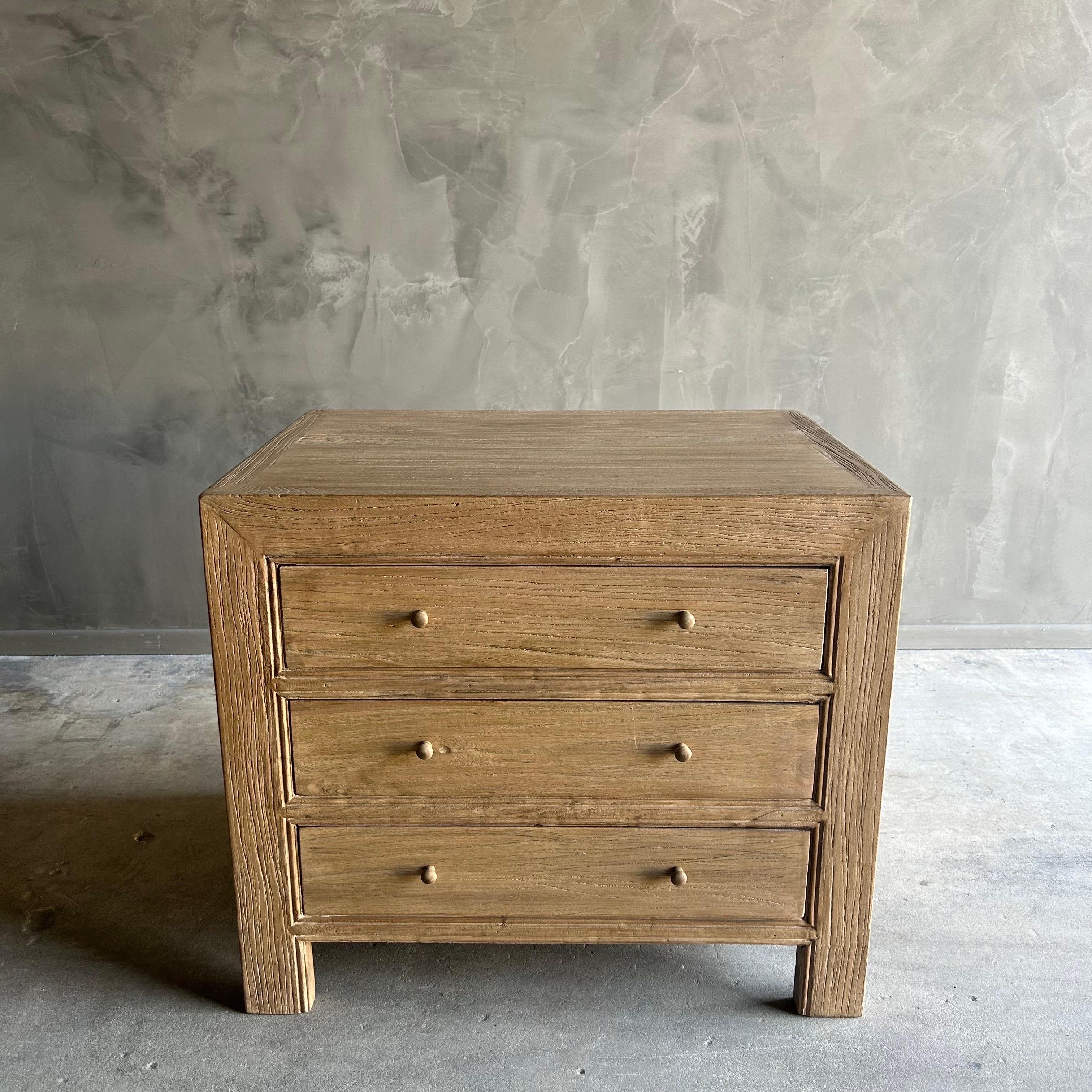 Ollie Nightstand in Natural Reclaimed Elm Wood
Our nightstand is custom made from reclaimed elm wood in a natural finish. The eco-friendly dresser, is a great additional to any space.
Experience the beauty of reclaimed wood while enjoying the