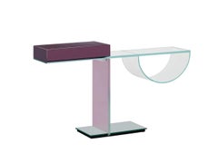 Ollie Console table in Extralight Glass Lilac by Yabu Pushelberg for Glas Italia