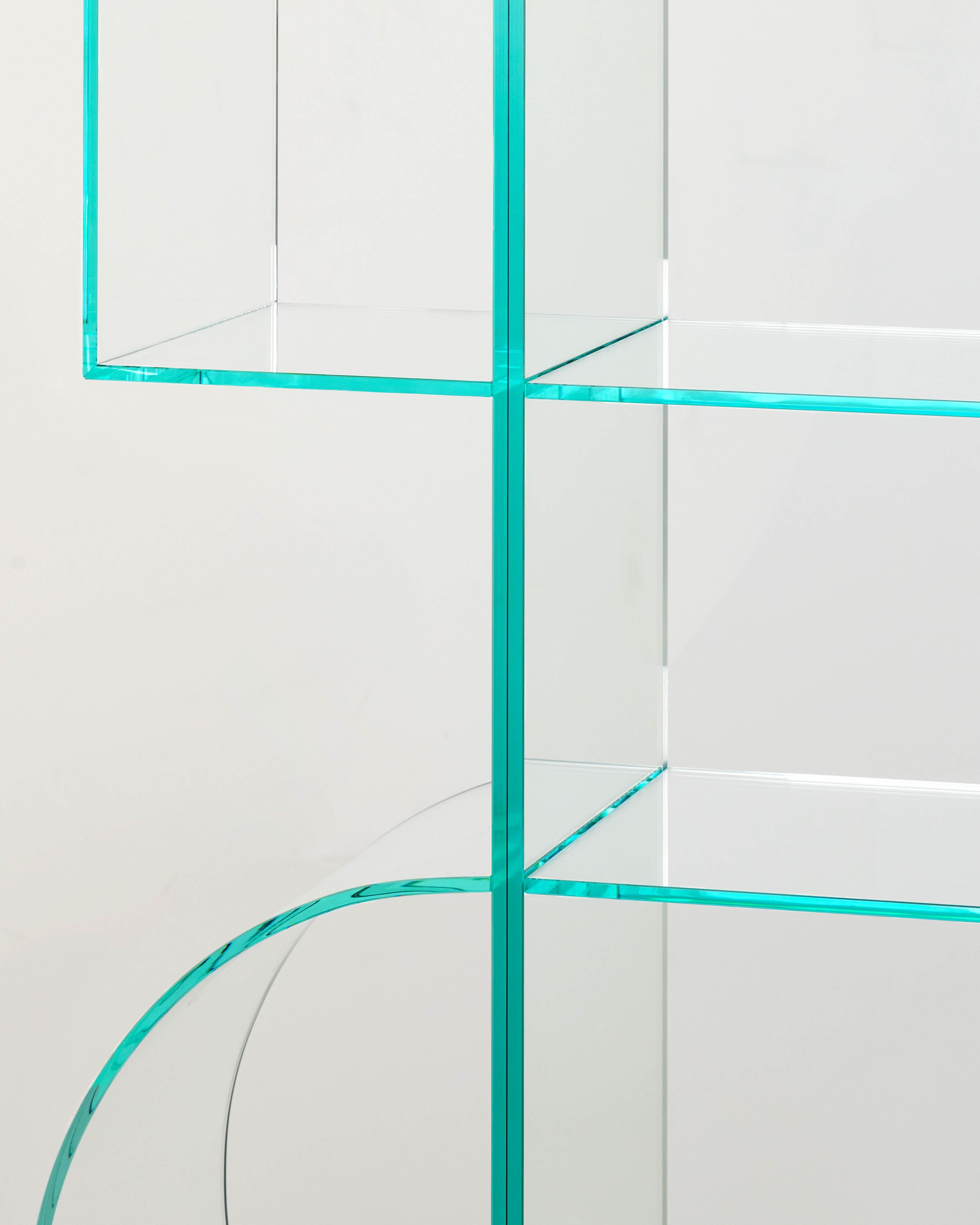 Modern OLLIE Freestanding Bookshelf with Mirror by Yabupushelberg for Glas Italia For Sale