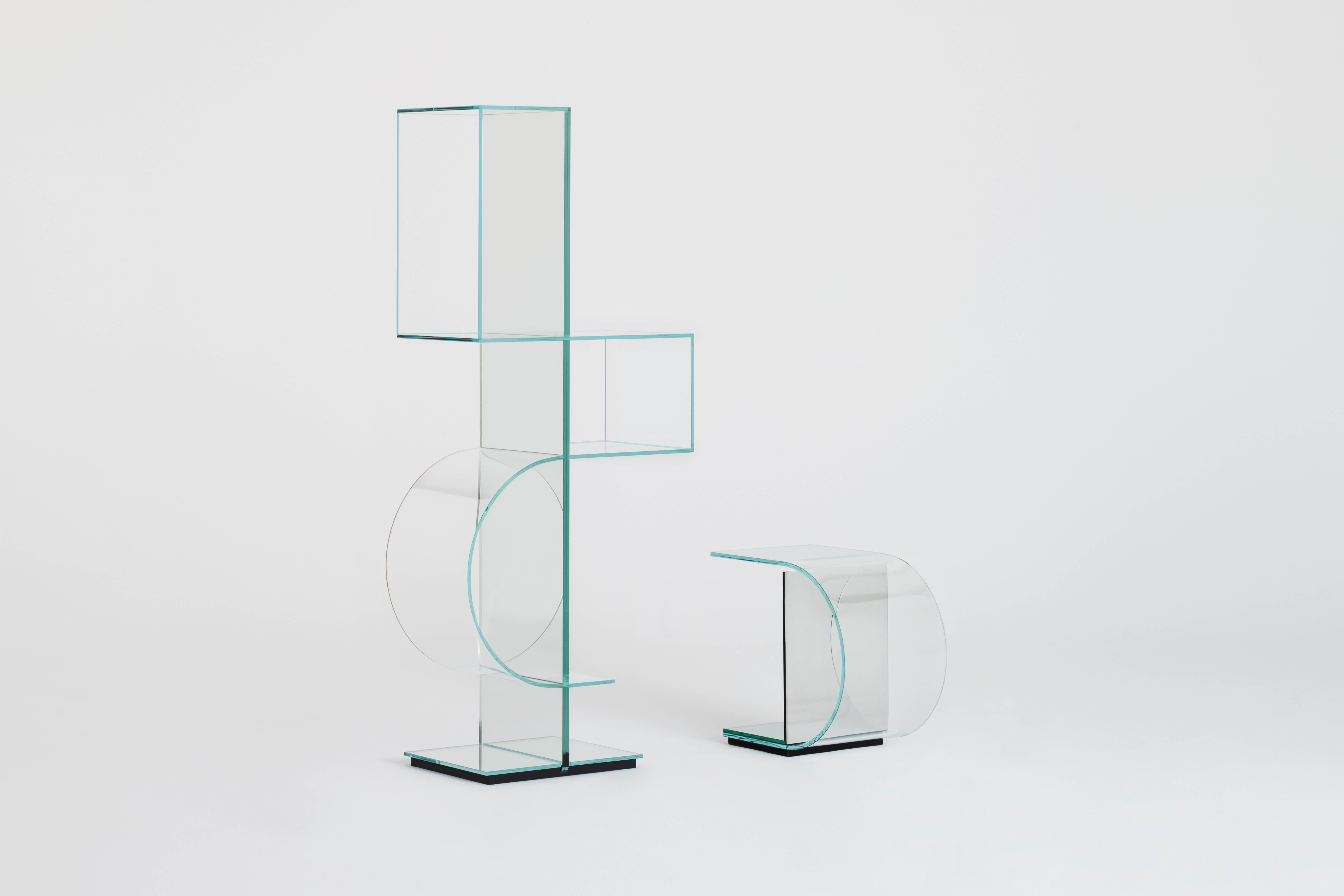 Moderne Bibliothèque autoportante OLLIE avec miroir de Yabupushelberg pour Glas Italia en vente