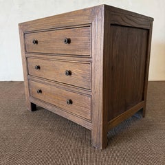 Table de chevet Ollie II à 2 tiroirs en orme recyclé - Châtaigne