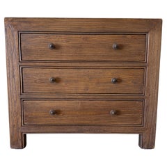 Table de chevet Ollie II à 2 tiroirs en orme recyclé - Châtaigne