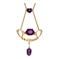 Ollivant & Botsford 18k Amethyst Seed Pearl Necklace