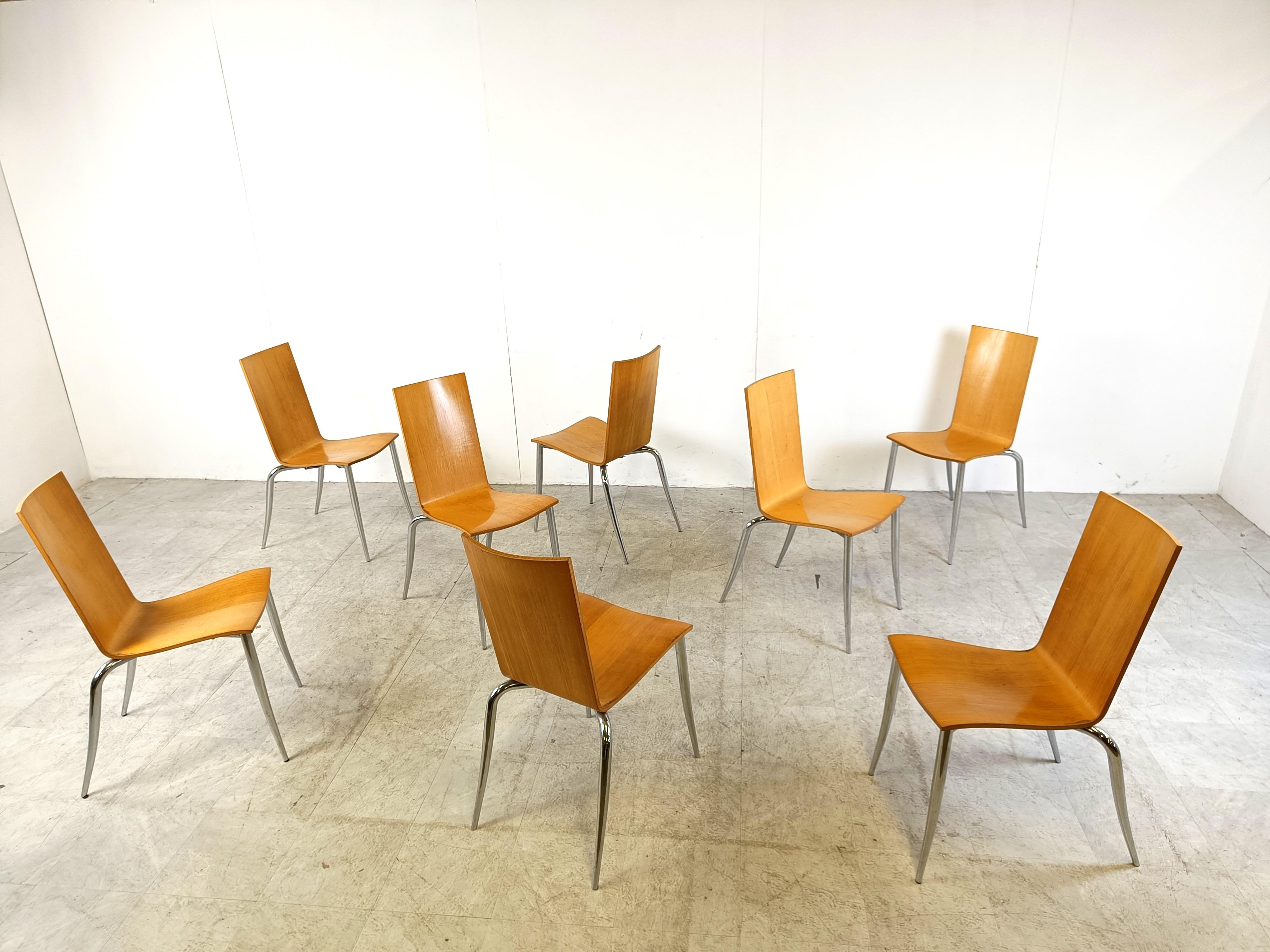 Olly tango dining chairs by Philippe Starck for Aleph, 1990s set of 8 In Good Condition In HEVERLEE, BE