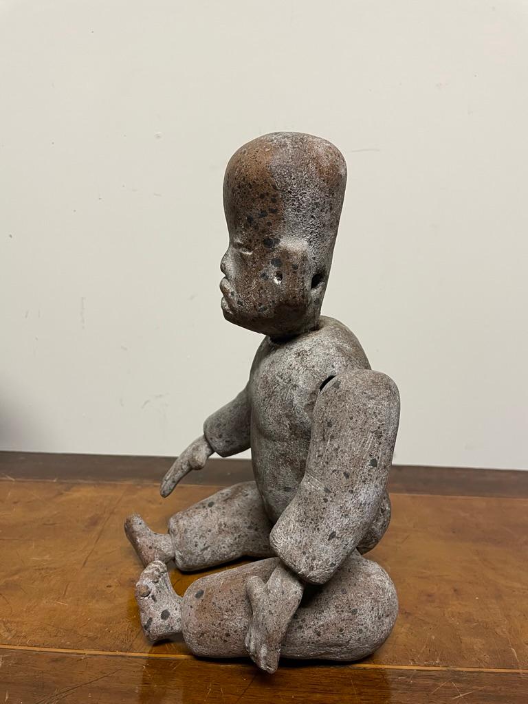 Olmec Pre-Columbian Style Seated Ceramic Figure With Articulated Limbs  5