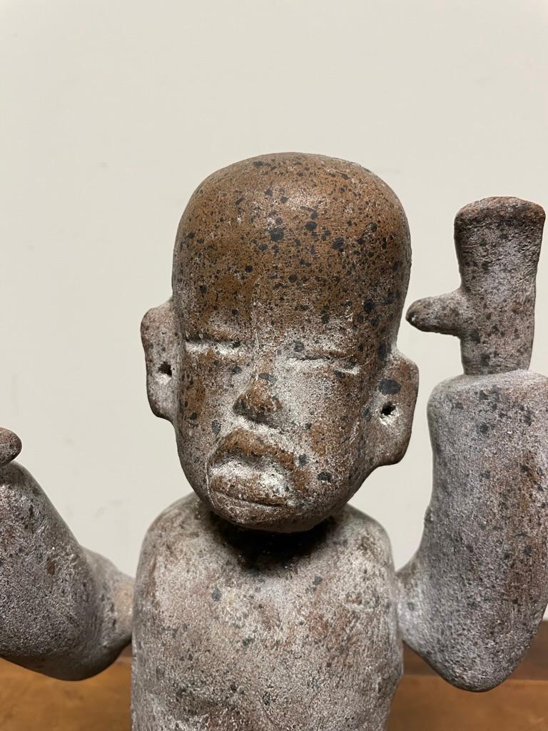 Olmec Pre-Columbian Style Seated Ceramic Figure With Articulated Limbs  9