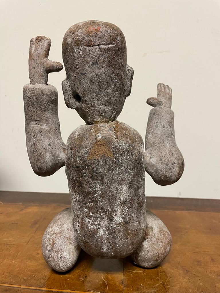Olmec Pre-Columbian Style Seated Ceramic Figure With Articulated Limbs 10