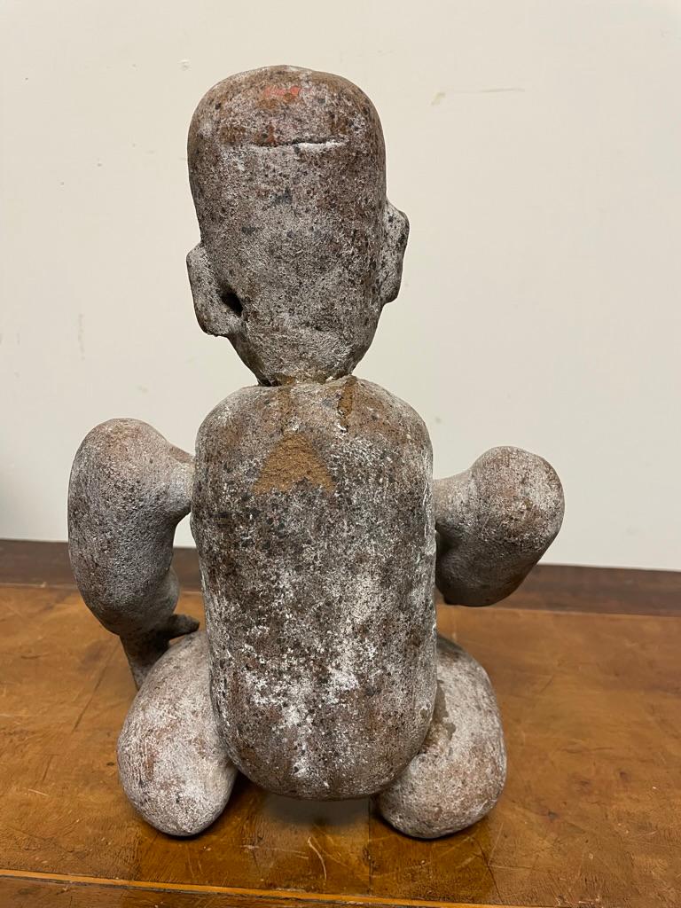 Olmec Pre-Columbian Style Seated Ceramic Figure With Articulated Limbs  2