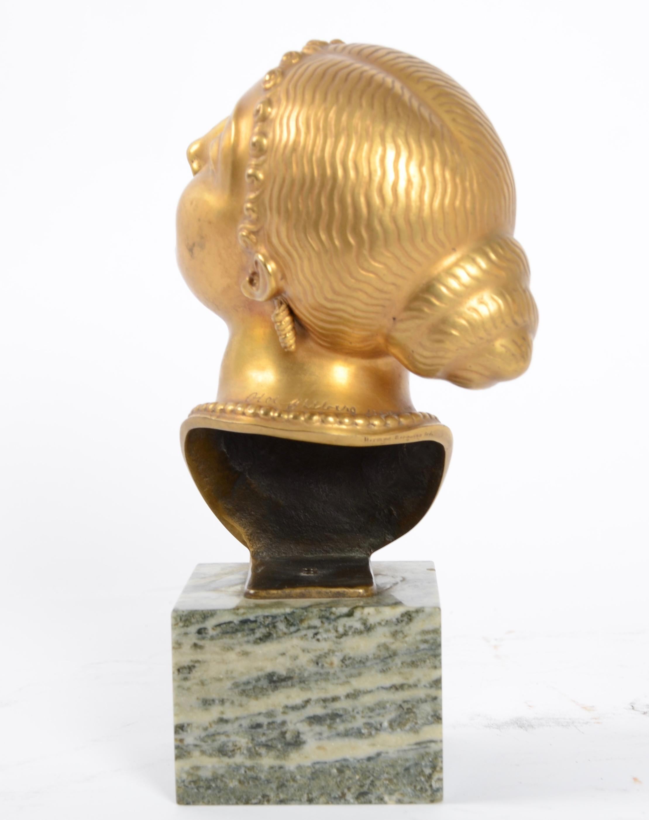 Olof Ahlberg, Sculpture, Gilded Bronze, Herman Bergman, 1920 In Good Condition In Stockholm, SE