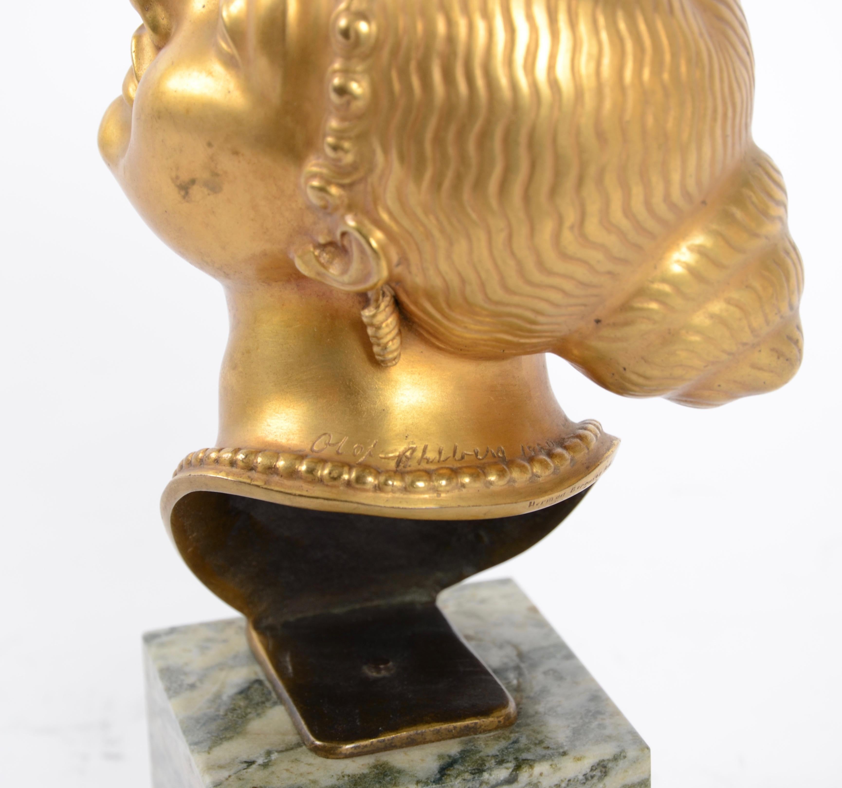 Olof Ahlberg, Sculpture, Gilded Bronze, Herman Bergman, 1920 1