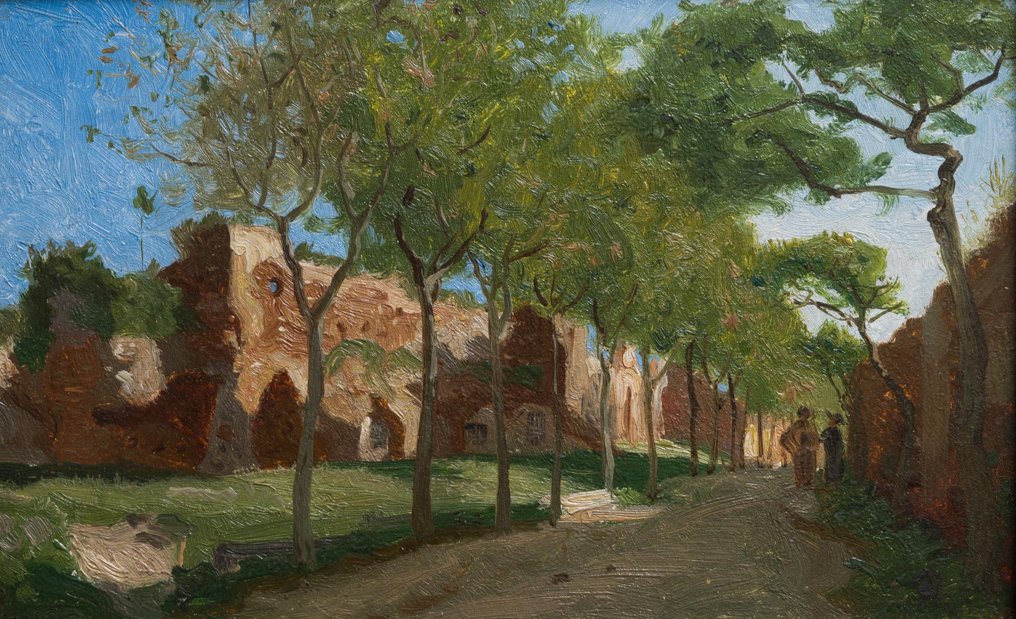 Boceto al óleo de Roma llamado Ruinas de la Antigua Roma, c. 1870-72 - Painting de Olof Arborelius