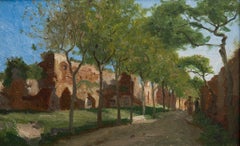 Ölskizze aus Rom mit dem Titel Ruinen des antiken Roms, um 1870-72