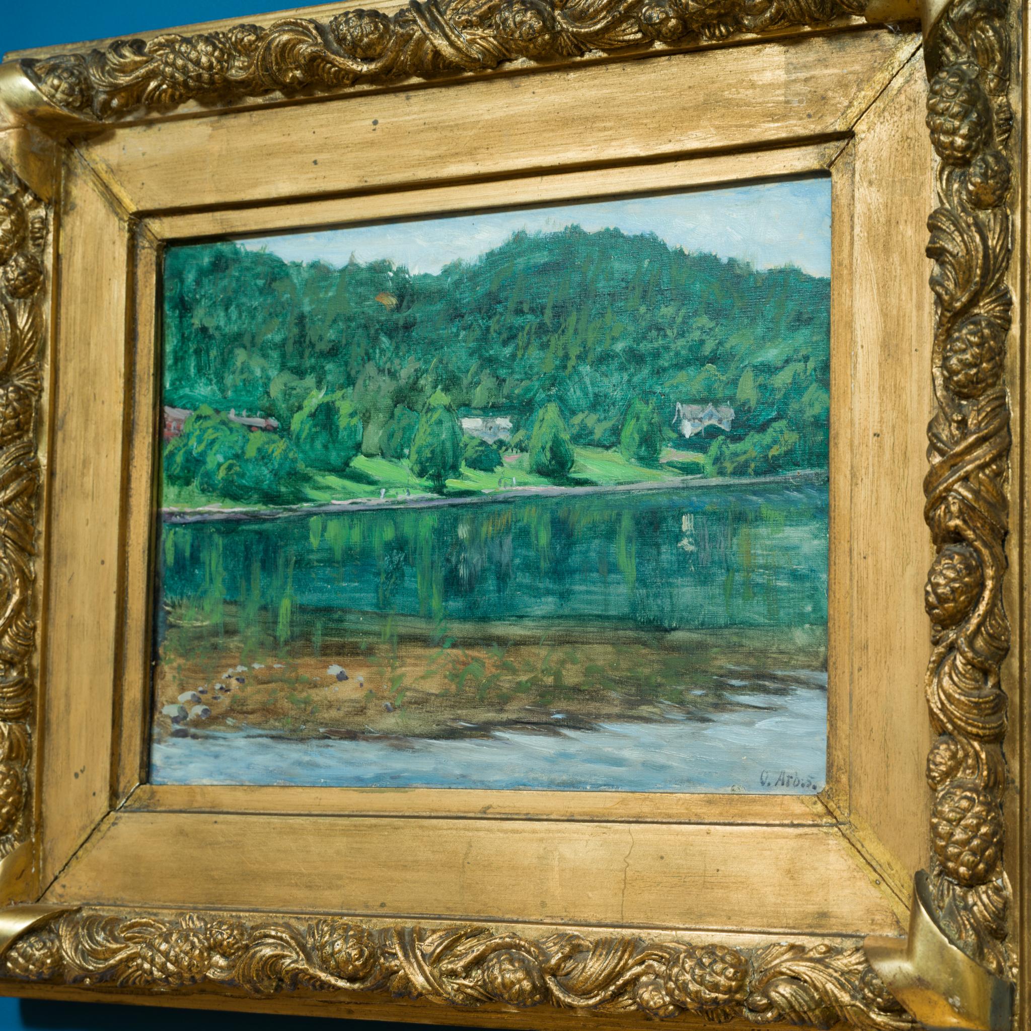 Riflessi tranquilli - Paesaggio estivo svedese di Olof Arborelius in vendita 5