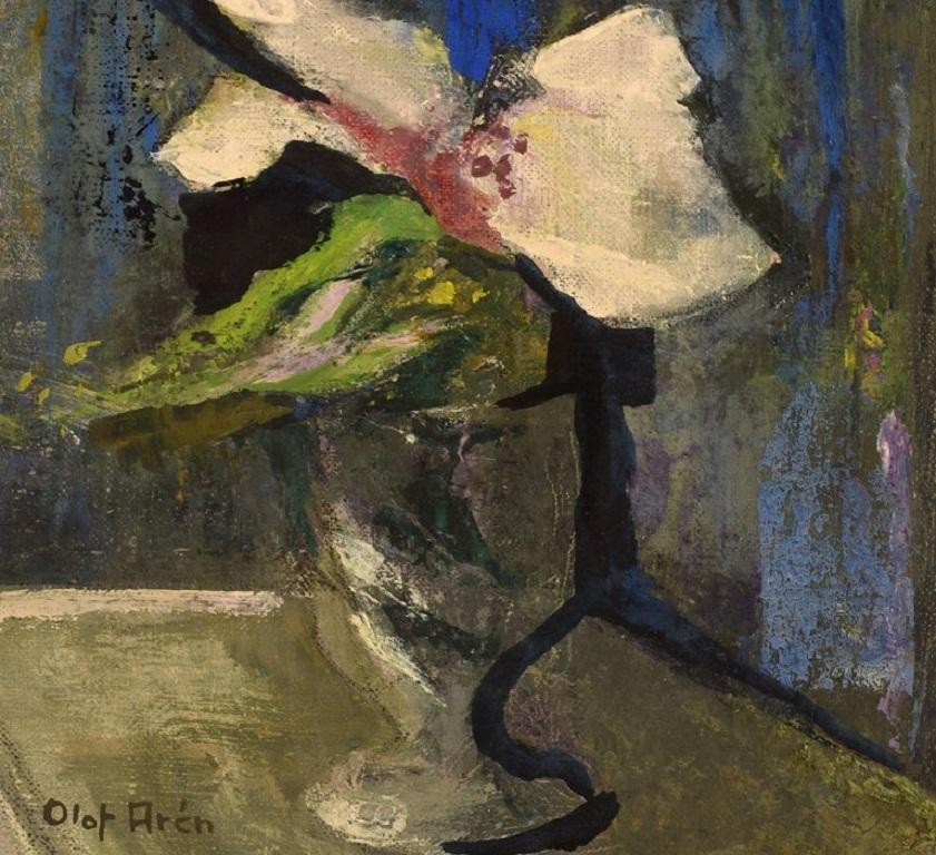 20th Century Olof Arén, Swedish Artist, Oil on Board, Modernist Still Life