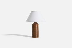 Lampe de bureau en grès Olof Georg Hermansson, Keramik-Olle, Grnna, Suède, années 1960