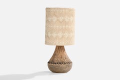 Olof Georg Hermansson, Lámpara de mesa, cerámica, tela, Suecia, años 60