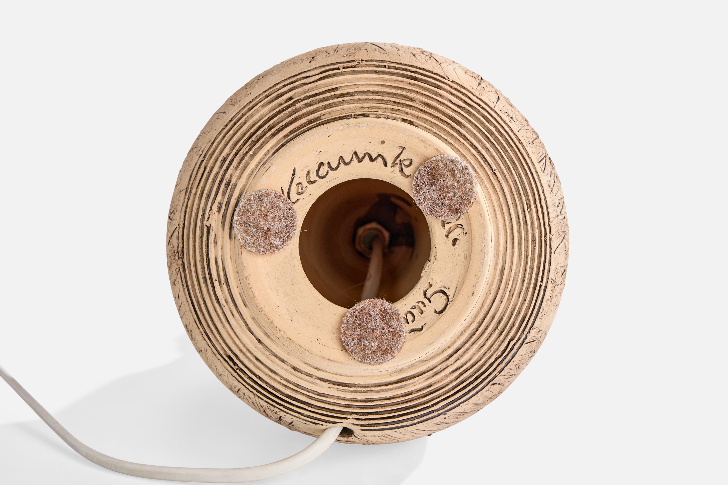 Olof Georg Hermansson, Tischlampe, Keramik, Schweden, 1960er Jahre im Angebot 1