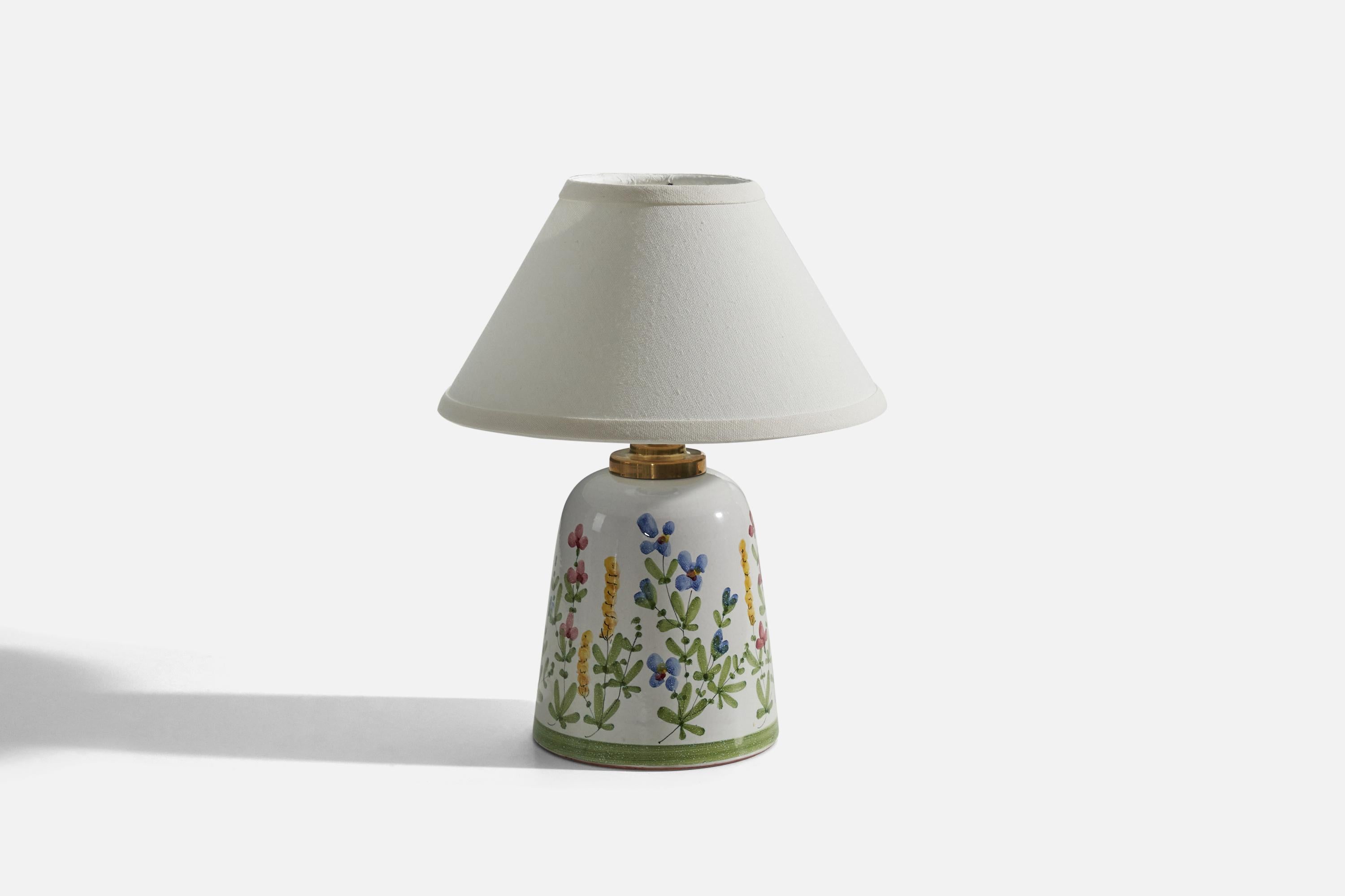 Mid-Century Modern Olof Larsson, Table Lamp, Glazed Ceramic, Laholm Keramik, Sweden, C. 1950s