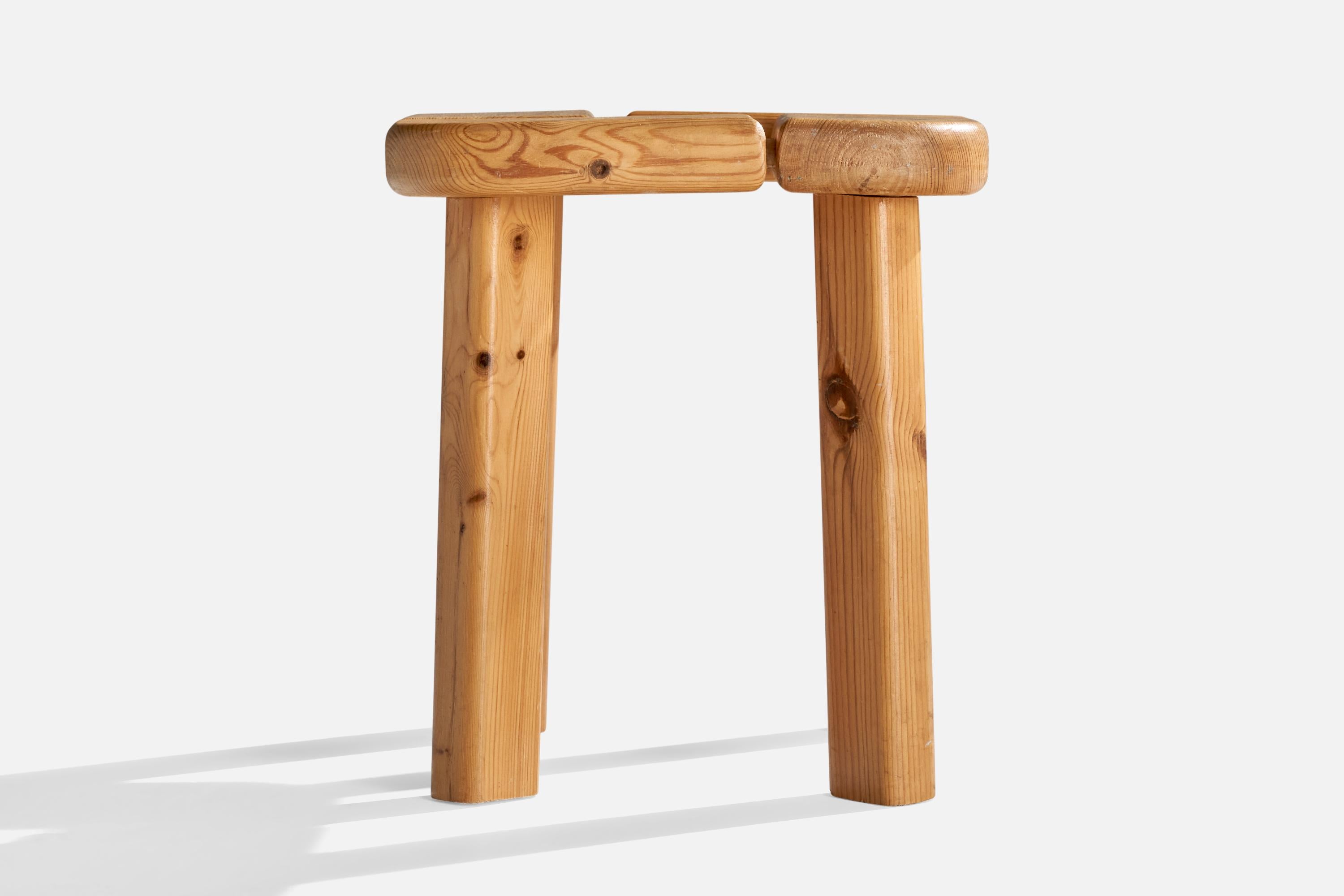 Late 20th Century Olof Ottelin Attribution, Stools, Pine, Finland, 1970s For Sale