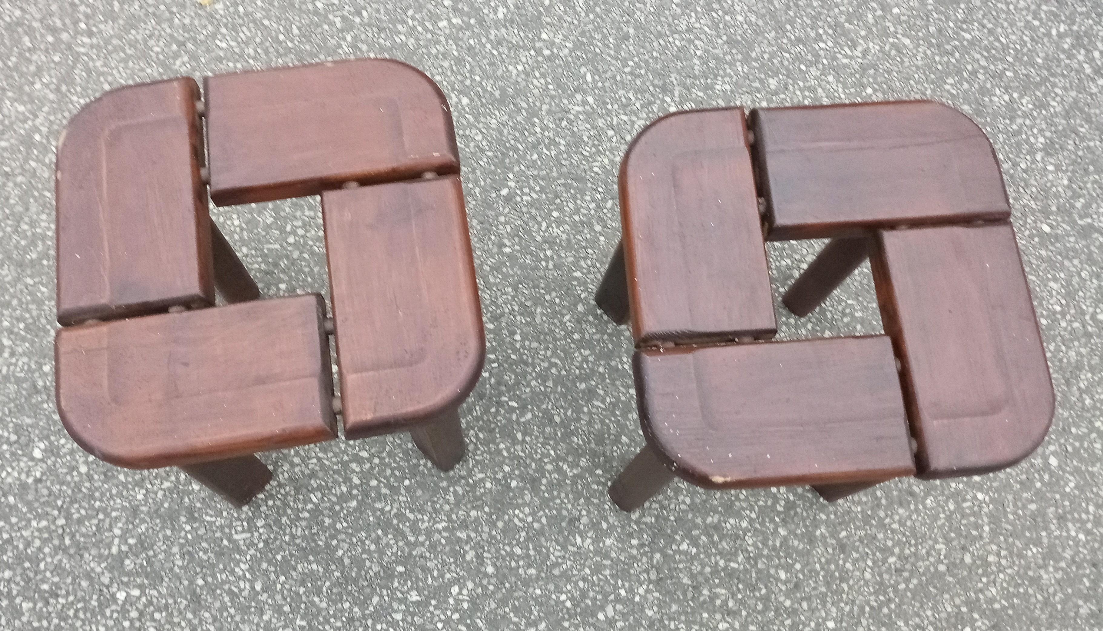 original pair of pine stools by Olof Ottelin, Finland, circa 1958
