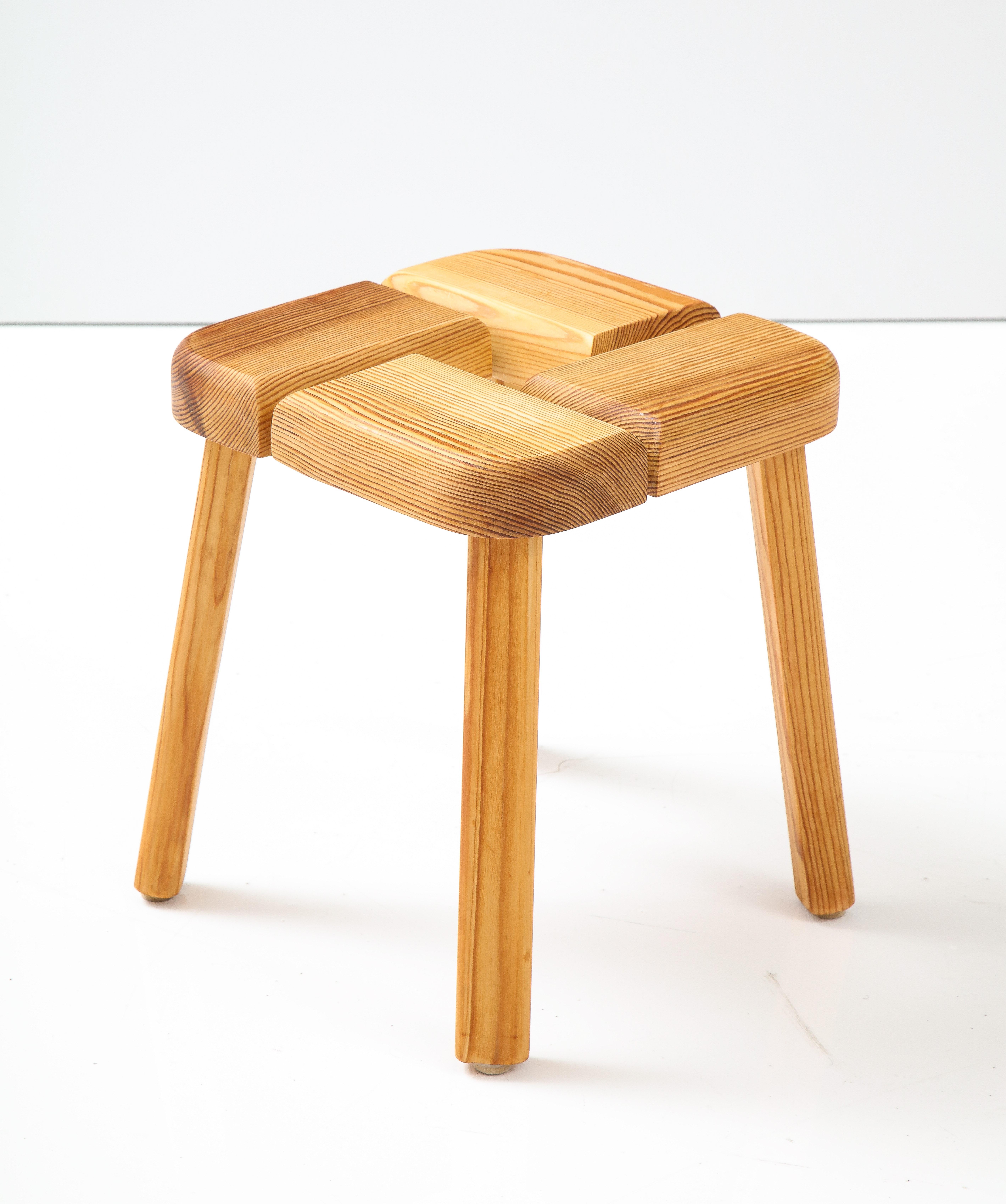 Olof Ottelin, Finland, Pine Stool, Circa 1970s In Good Condition For Sale In New York, NY