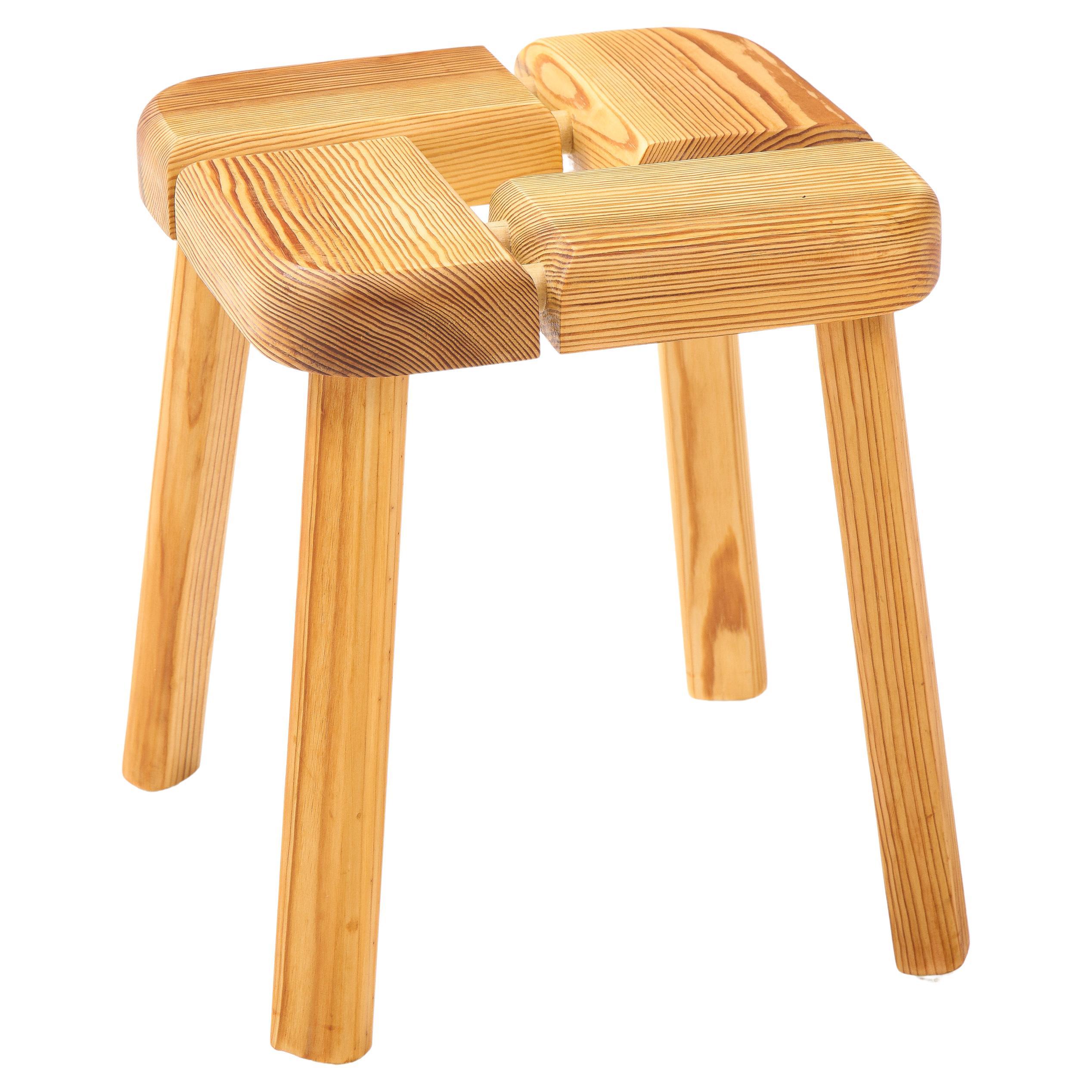 Olof Ottelin, Finland, Pine Stool, Circa 1970s