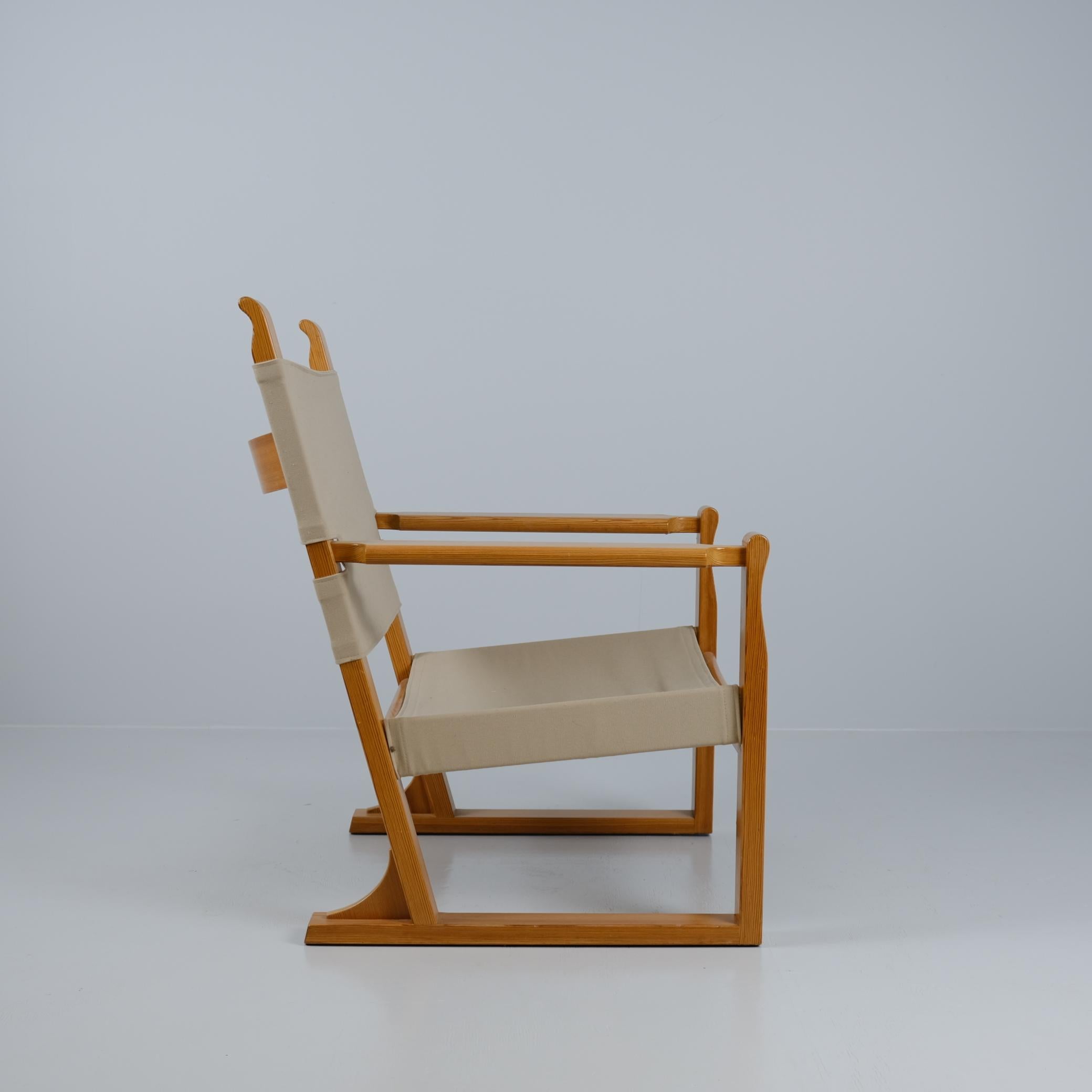 Finlandais Fauteuil Olof Ottelin Nordika Series en pin et lin, Stockmann années 1960 en vente