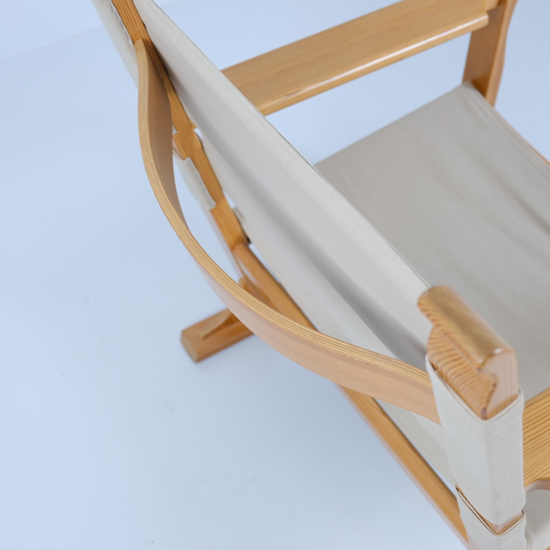 Fauteuil Olof Ottelin Nordika Series en pin et lin, Stockmann années 1960 Bon état - En vente à Helsinki, FI