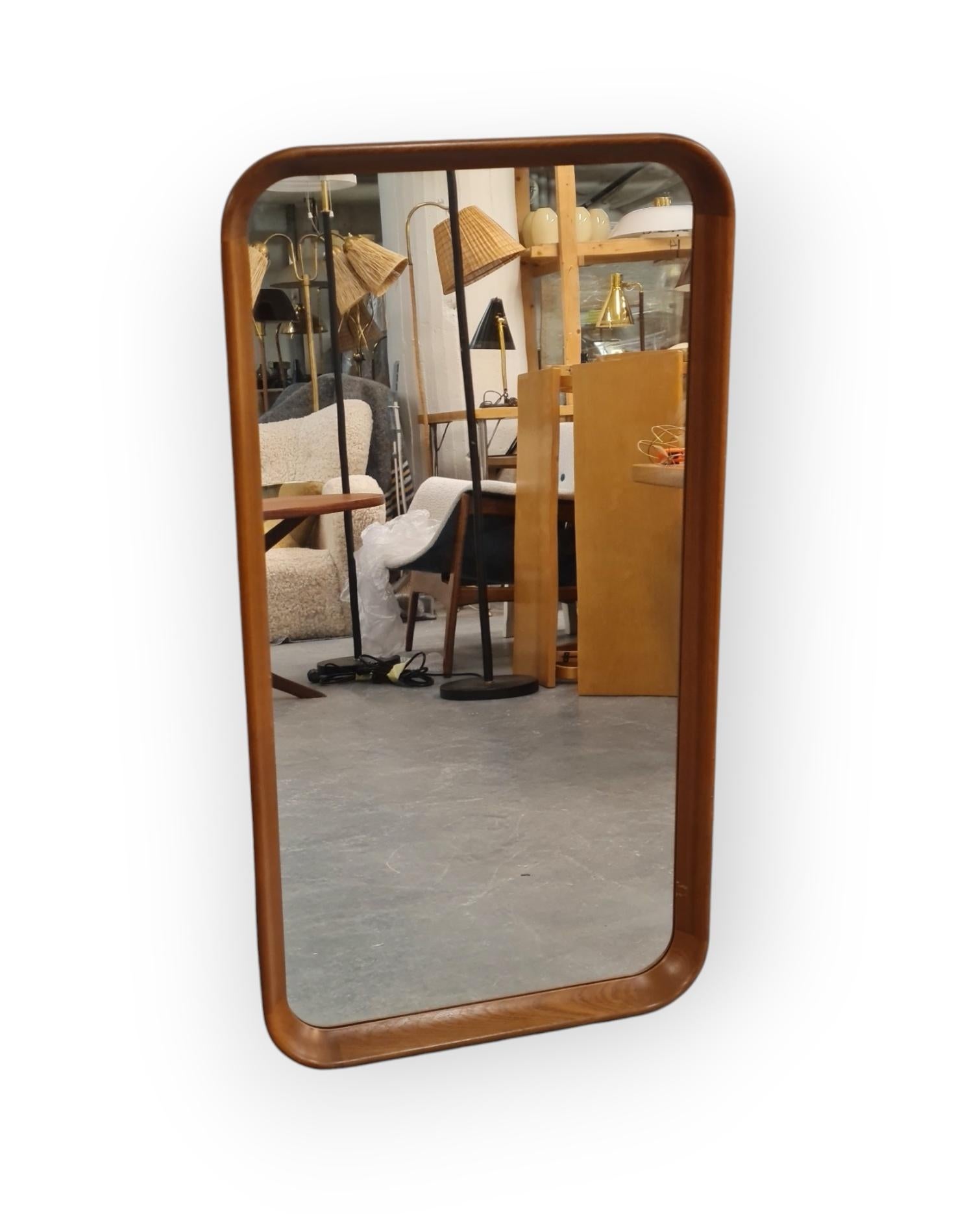Olof Ottelin Teak Frame Mirror, Keravan Puusepäntehdas for Stockmann, 1960s For Sale 1