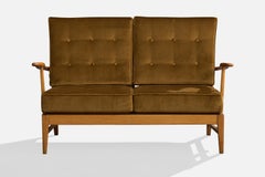 Olof Perssons Fåtöljindustri, Sofa, Kiefer, Samt, Schweden, 1950er Jahre