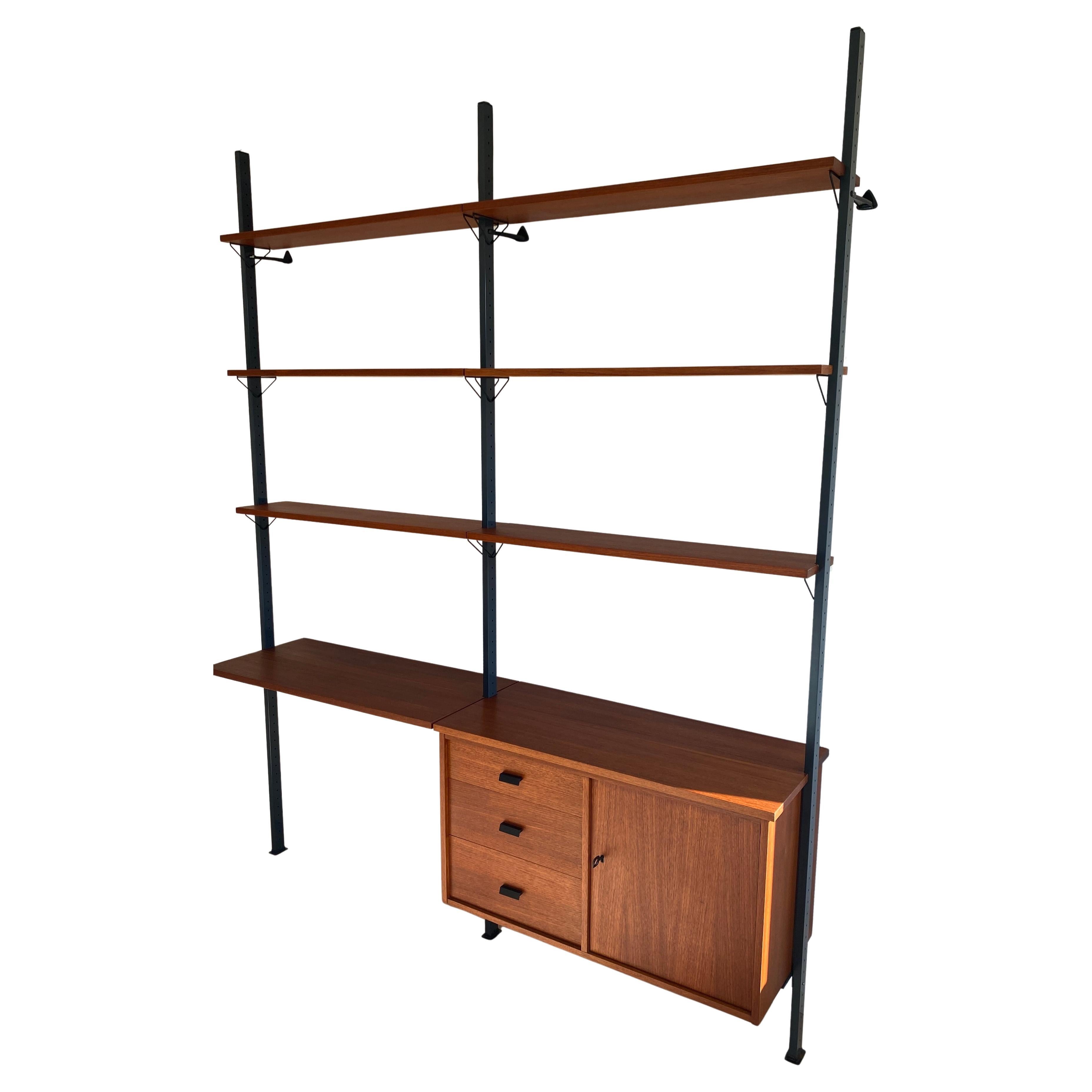 Olof Pira Modular Teak Shelving System, Sweden, 1950s For Sale