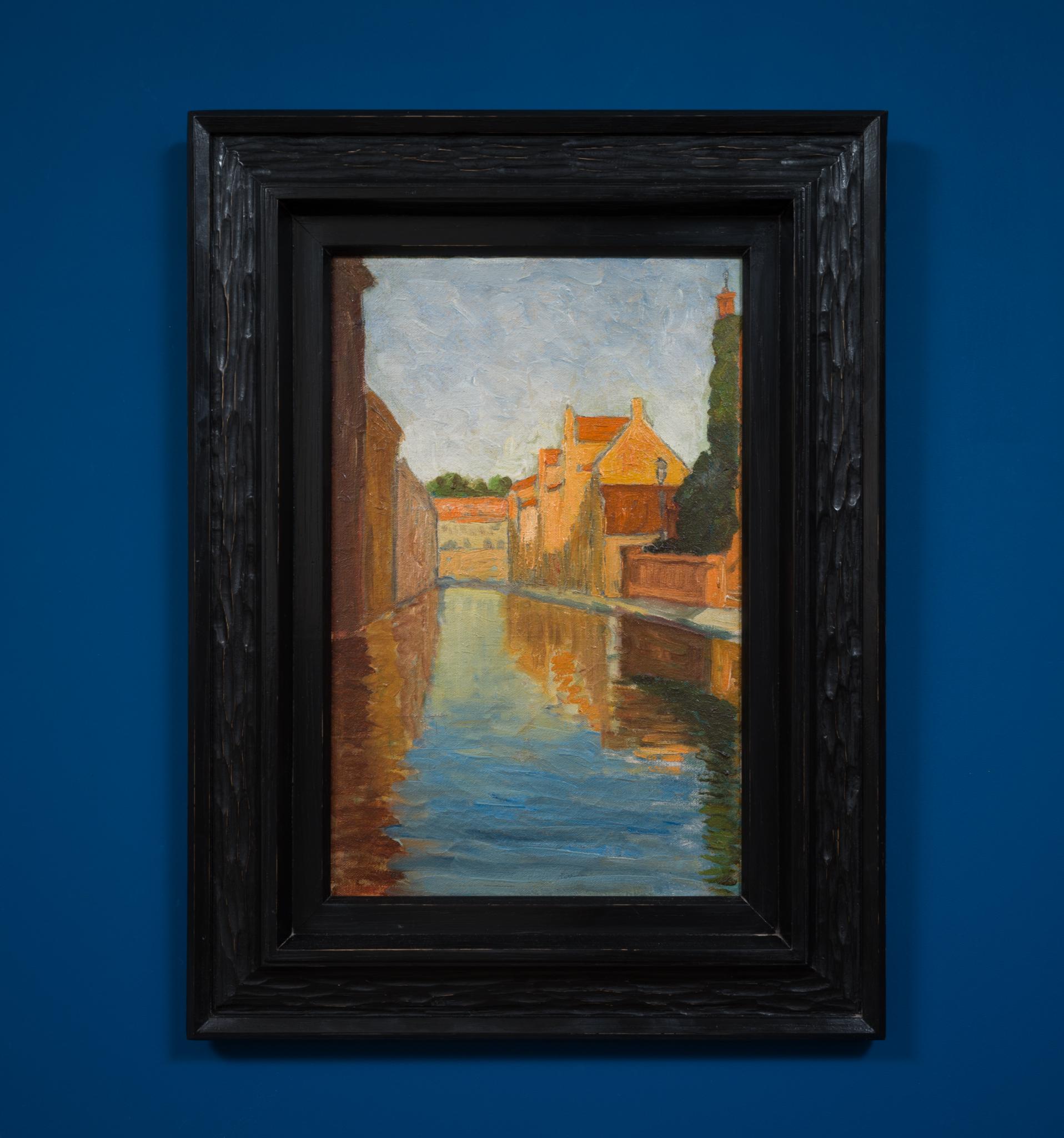 Bruges (Brügge), 1894 by Symbolist Painter Olof Sager-Nelson.  For Sale 4