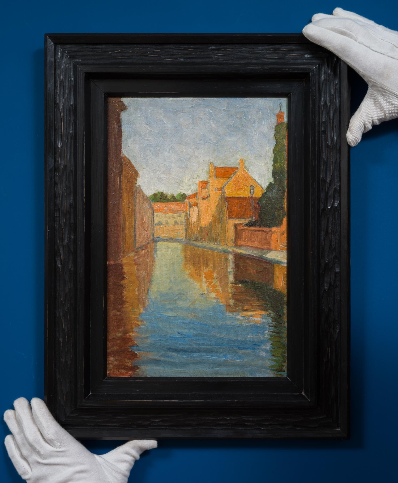 Bruges (Brügge), 1894 by Symbolist Painter Olof Sager-Nelson.  For Sale 5
