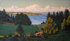 Humeur du soir, vue sur Graneberg, huile sur toile, signée, 1924