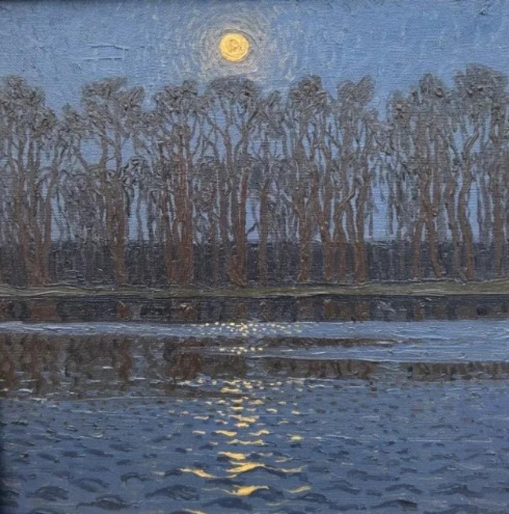 Olof Thunman
Notte al chiaro di luna
Firmato Olaf Thunman in basso a destra
Olio su tela posato su tavola
10 5/8 x 10 5/8 pollici

Provenienza:
Galleria Shepherd, New York
Collezione privata, New York
Tenuta di cui sopra, 2024

Olof Thunman ha