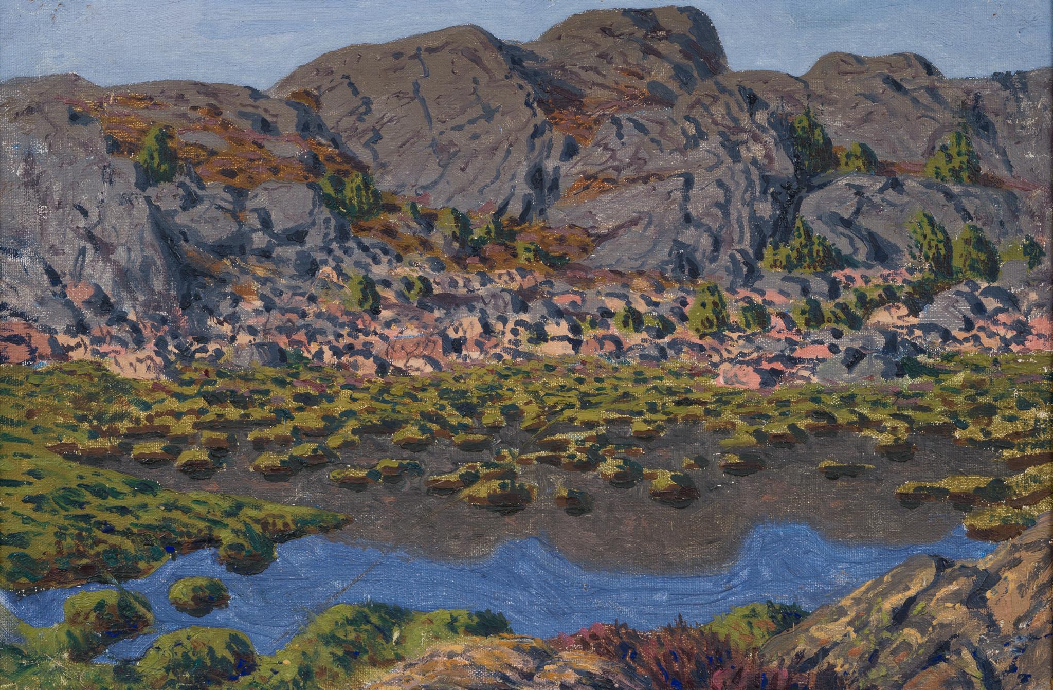 Sandö, Wallda Varby, Halland, 1913 - Post-Impressionist Painting by Olof Thunman