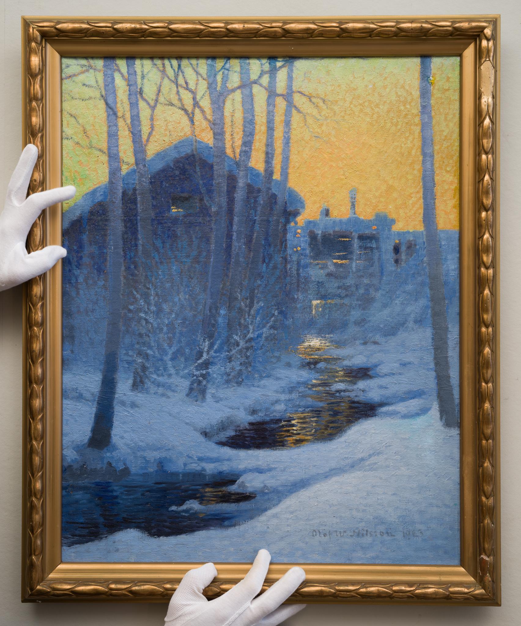 Winter Evening at the Mill by Swedish Artist Olof Walfrid Nilsson 2