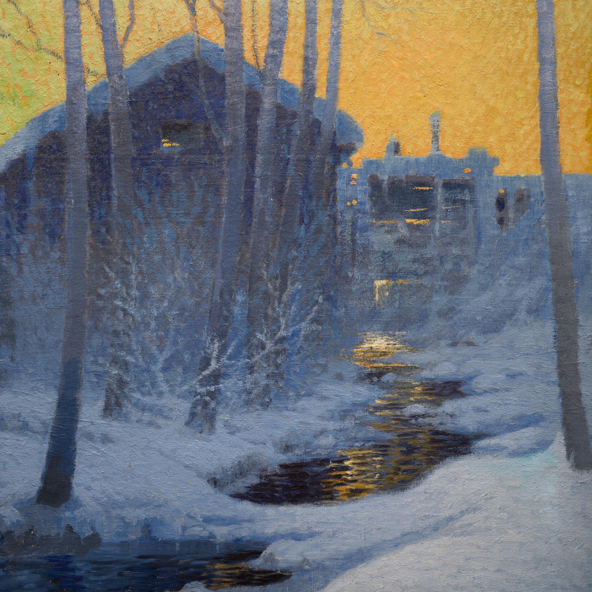 Winter Evening at the Mill by Swedish Artist Olof Walfrid Nilsson 4