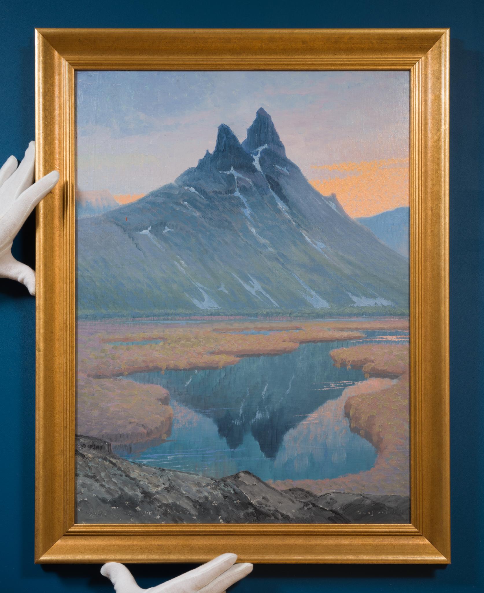 Lyngenfjord Berglandschaft, Norwegen – Painting von Olof Walfrid Nilsson