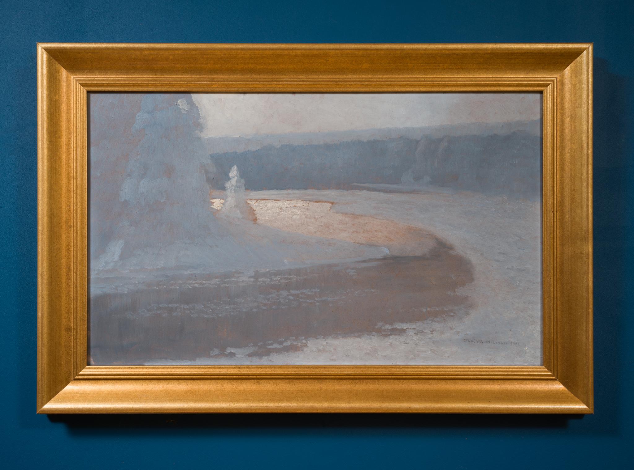 Winterlicht auf einem gefrorenen See im Angebot 1