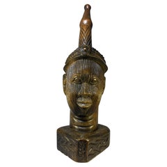 Olokun Head, Kingdom of Ife, Western Nigeria Hand Carved Hardwood