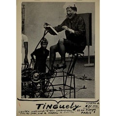 Vintage 1961 original exhibition poster was created by Olson Lennart - Tinguely