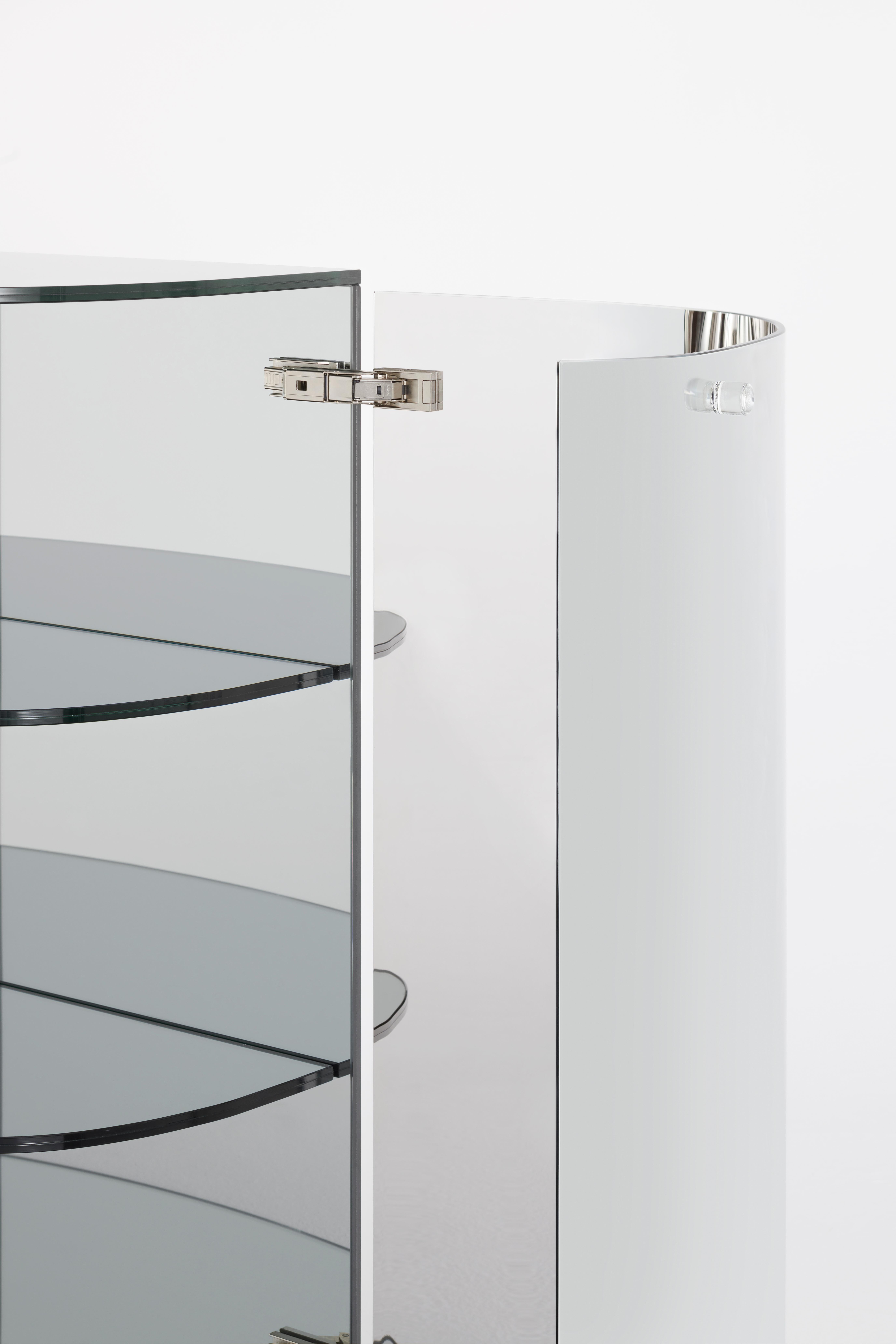 Laminated OLTRALPE Mirrored Bar Cabinet, by Inga Sempé for Glas Italia IN STOCK For Sale