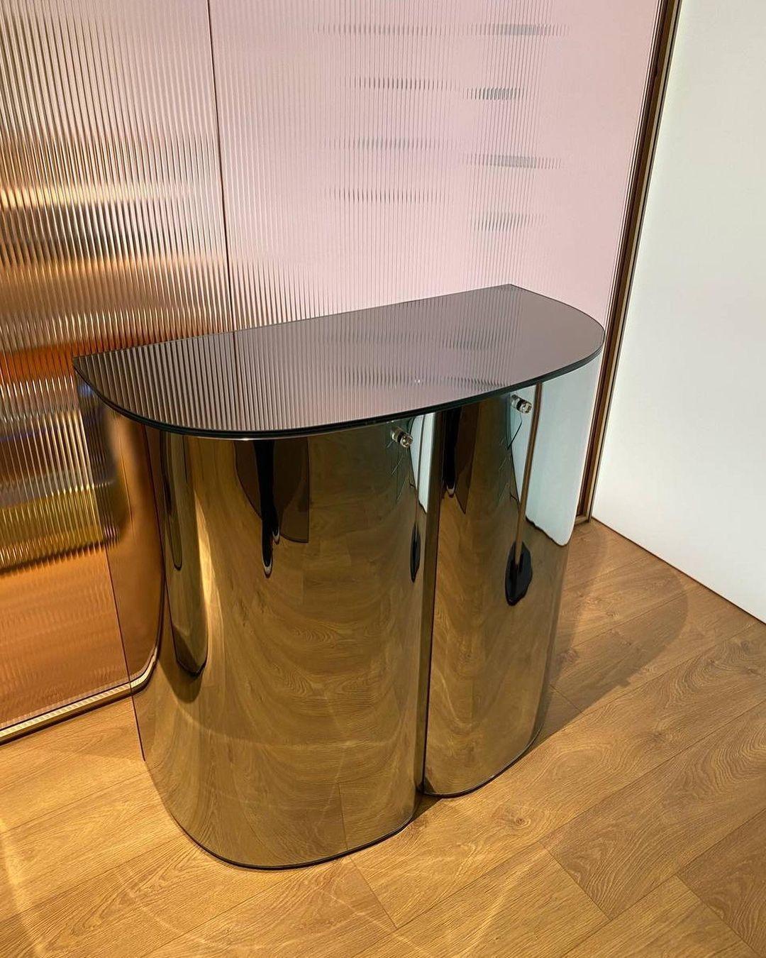 Glass OLTRALPE Mirrored Bar Cabinet, by Inga Sempé for Glas Italia IN STOCK For Sale