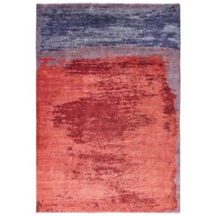 Tapis Oltre, Mood Indigo, noué à la main, 100 nœuds, ourlet, MarCo Carini