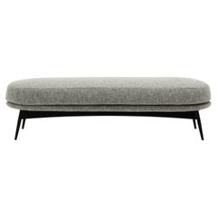 Oltremare Bench in Seventy Grey Upholstery & Matt Black Legs by Antonio Marras