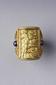 Oltremare Gioelli  18k Solid Gold Men's Ring in Bizzantine Style - Made in Italy